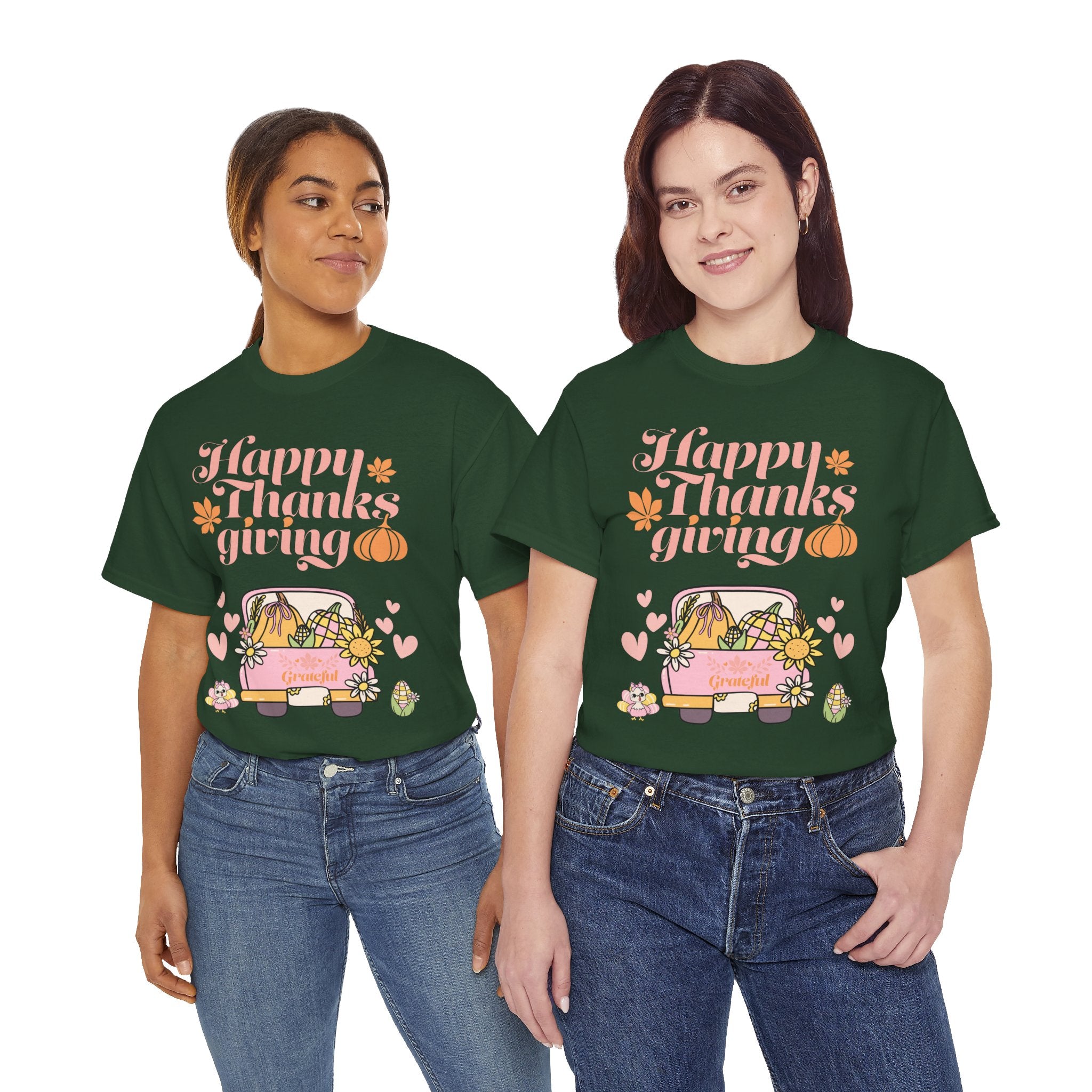 Happy Thanksgiving Unisex Tee | Cozy Autumn Shirt for Family Gatherings, Thanksgiving Celebration, Fall Fashion, Cute Gift Idea