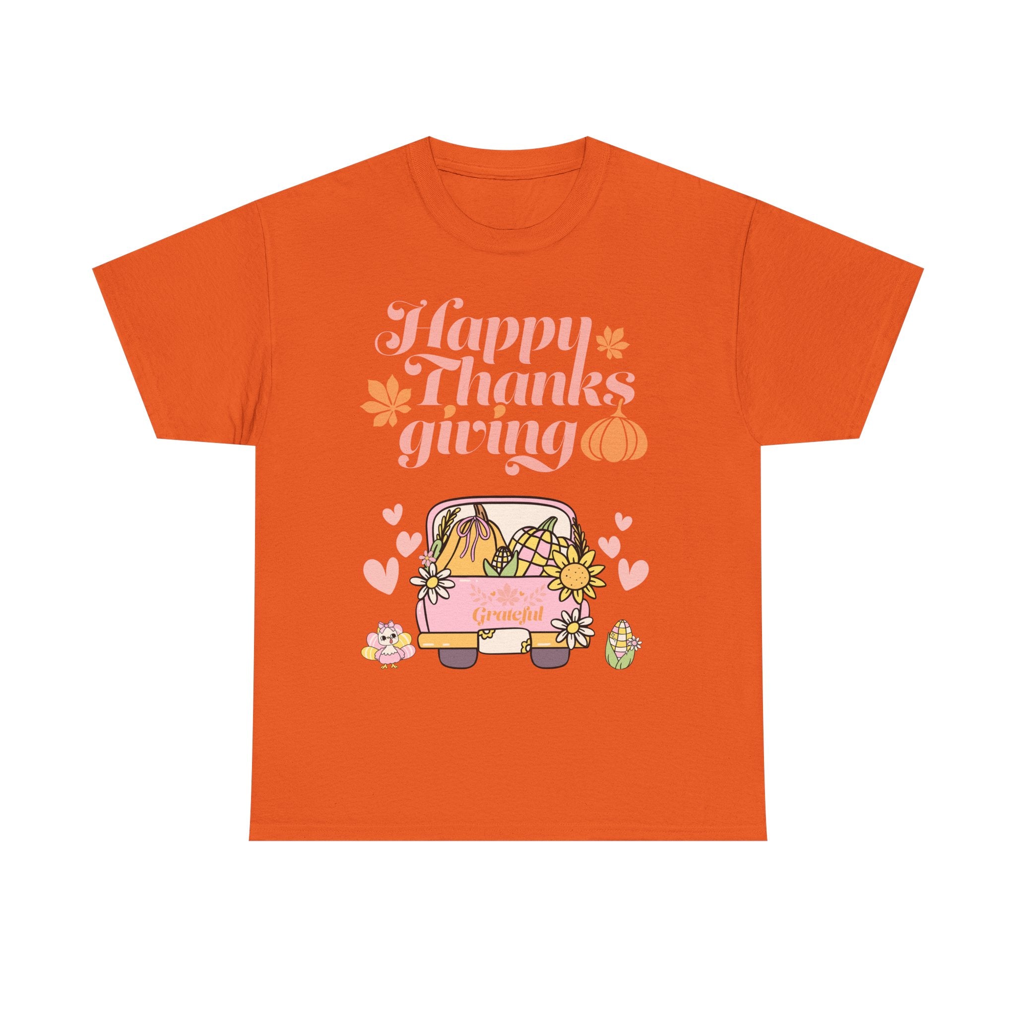 Happy Thanksgiving Unisex Tee | Cozy Autumn Shirt for Family Gatherings, Thanksgiving Celebration, Fall Fashion, Cute Gift Idea