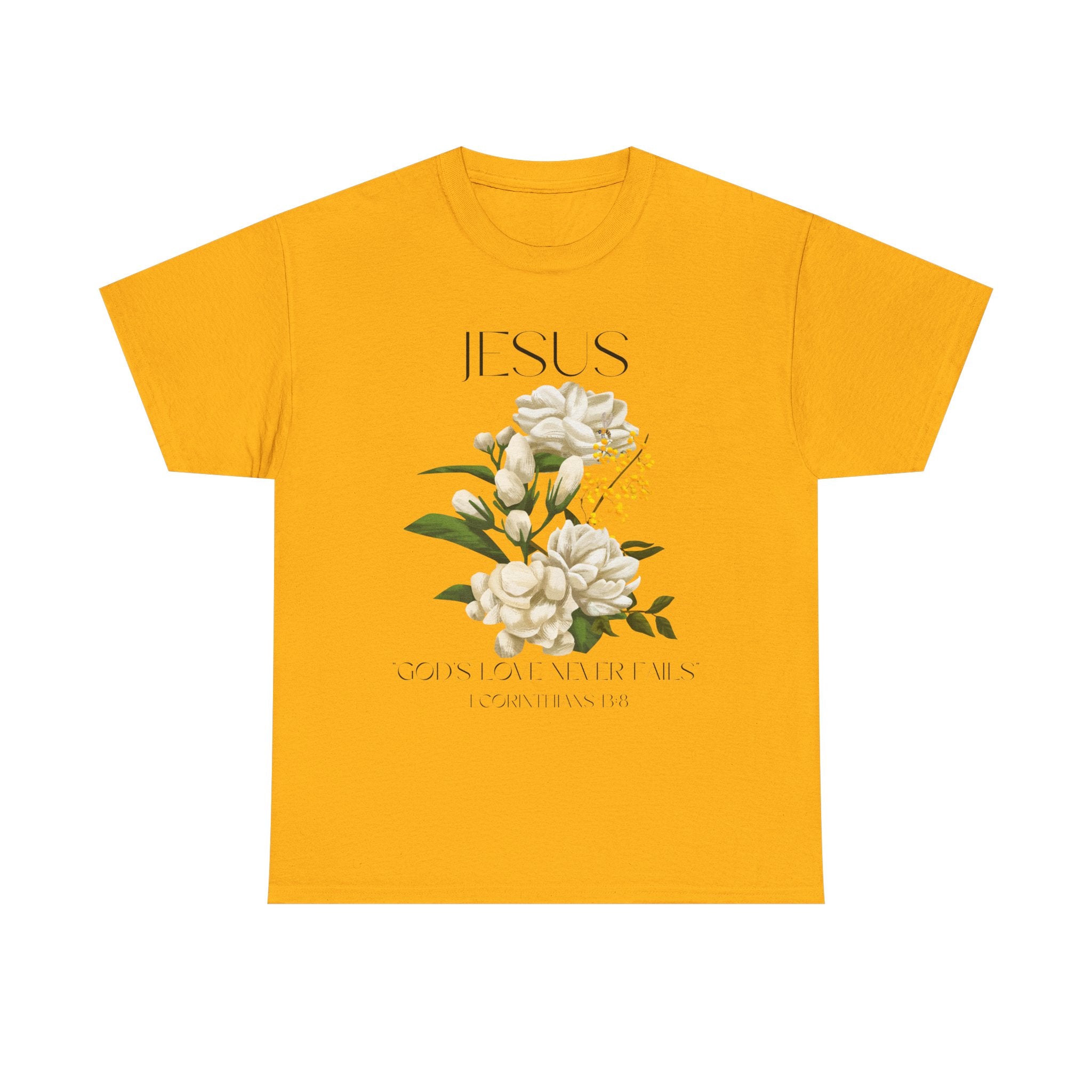 Jesus- God's love never fails-Unisex Heavy Cotton Tee