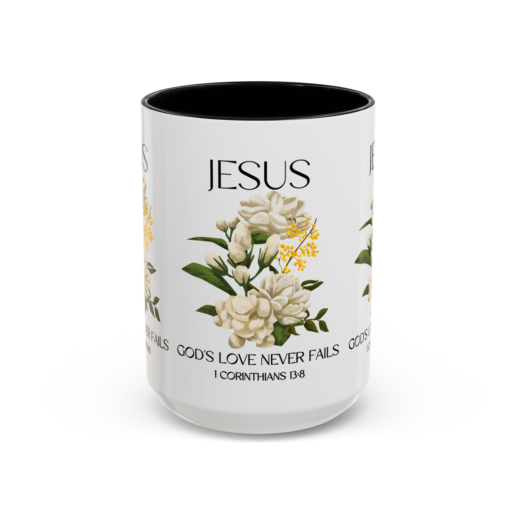 Inspirational Floral Coffee Mug 11/15 oz  - God's Love Design, Christian Gift, Home Decor, Mug for Faith, Coffee Lovers