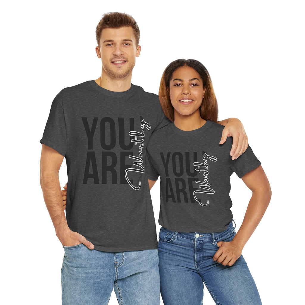 You Are Worthy Unisex Heavy Cotton Tee, Motivational Quote Shirt, Gift for Friends, Self-Love Tee, Uplifting Apparel, Positive [...]