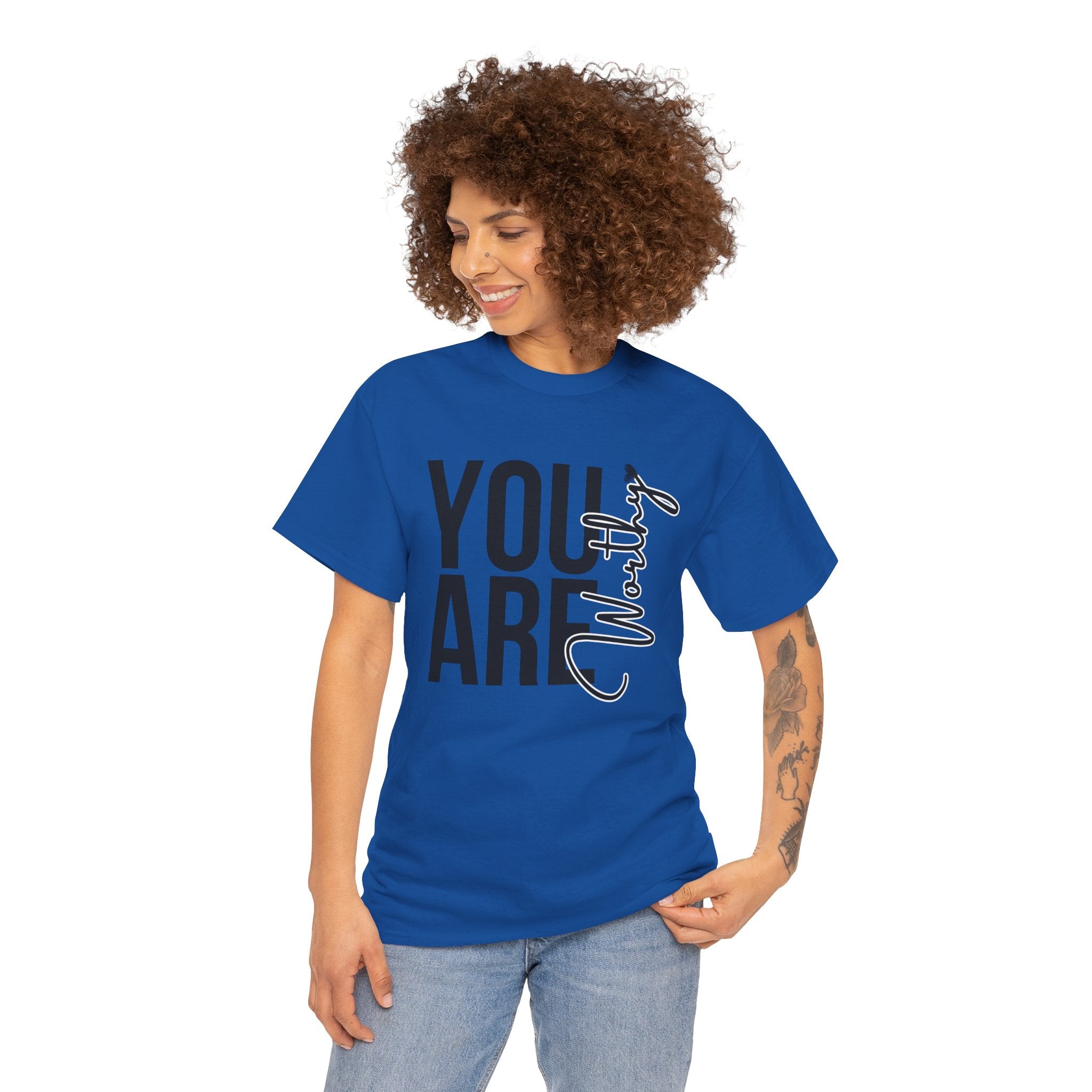 You Are Worthy Unisex Heavy Cotton Tee, Motivational Quote Shirt, Gift for Friends, Self-Love Tee, Uplifting Apparel, Positive [...]