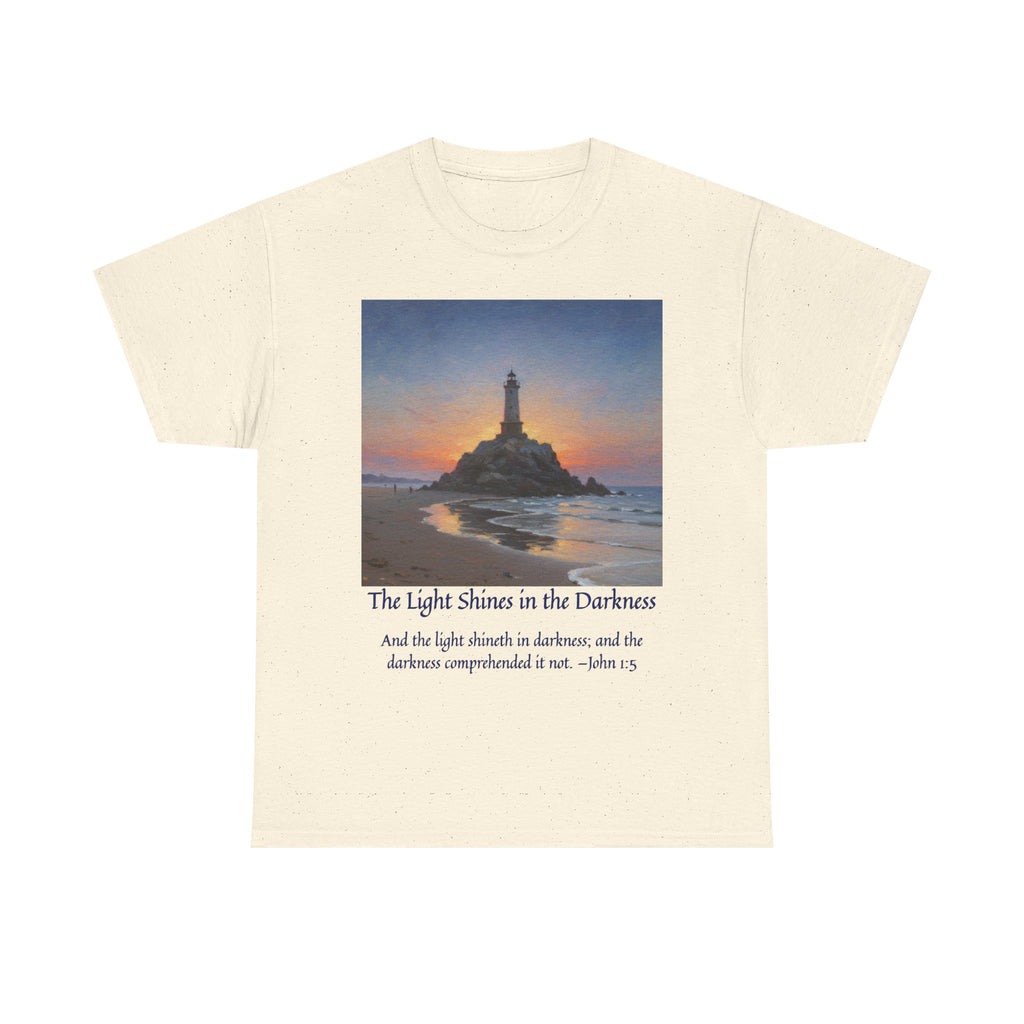 Light in Darkness Unisex Cotton Tee-inspired by Monet, Inspirational Shirt, Bible Verse Tee, Faith-Based Apparel, Perfect Gift for All Occasions