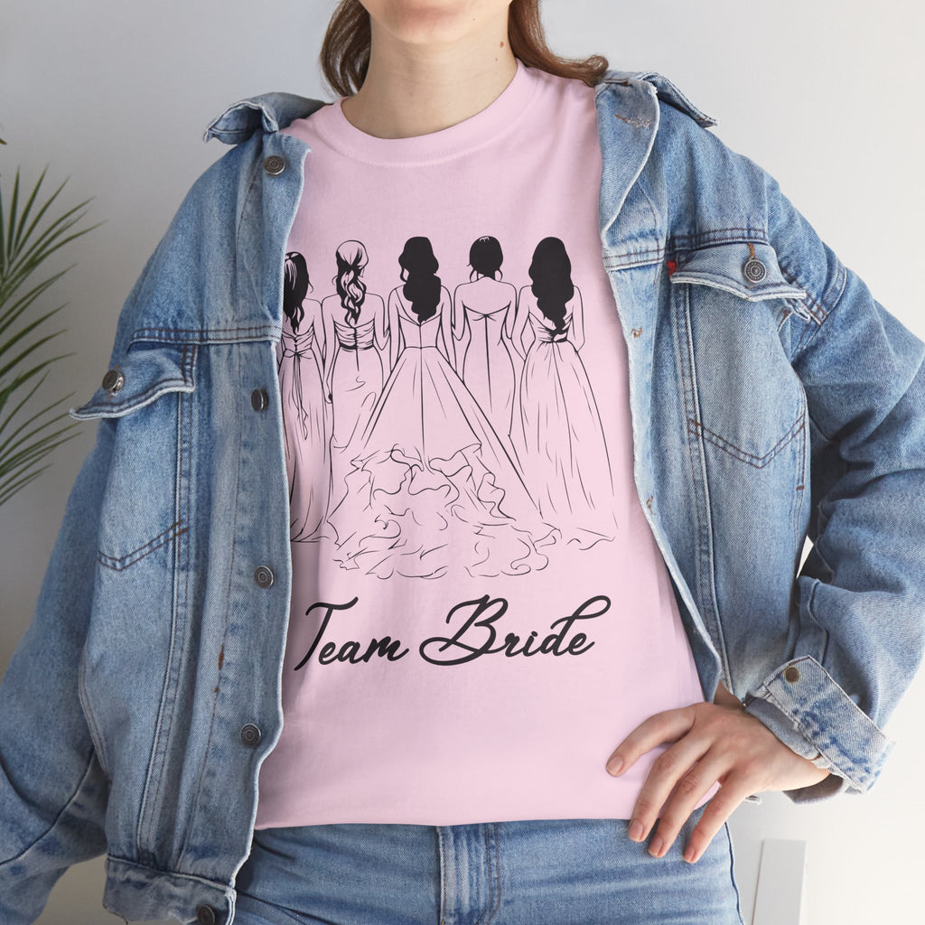 Team Bride Unisex Heavy Cotton Tee - Perfect for Weddings, Bridal Showers, Engagements, Bachelorette Parties, Group Celebrations