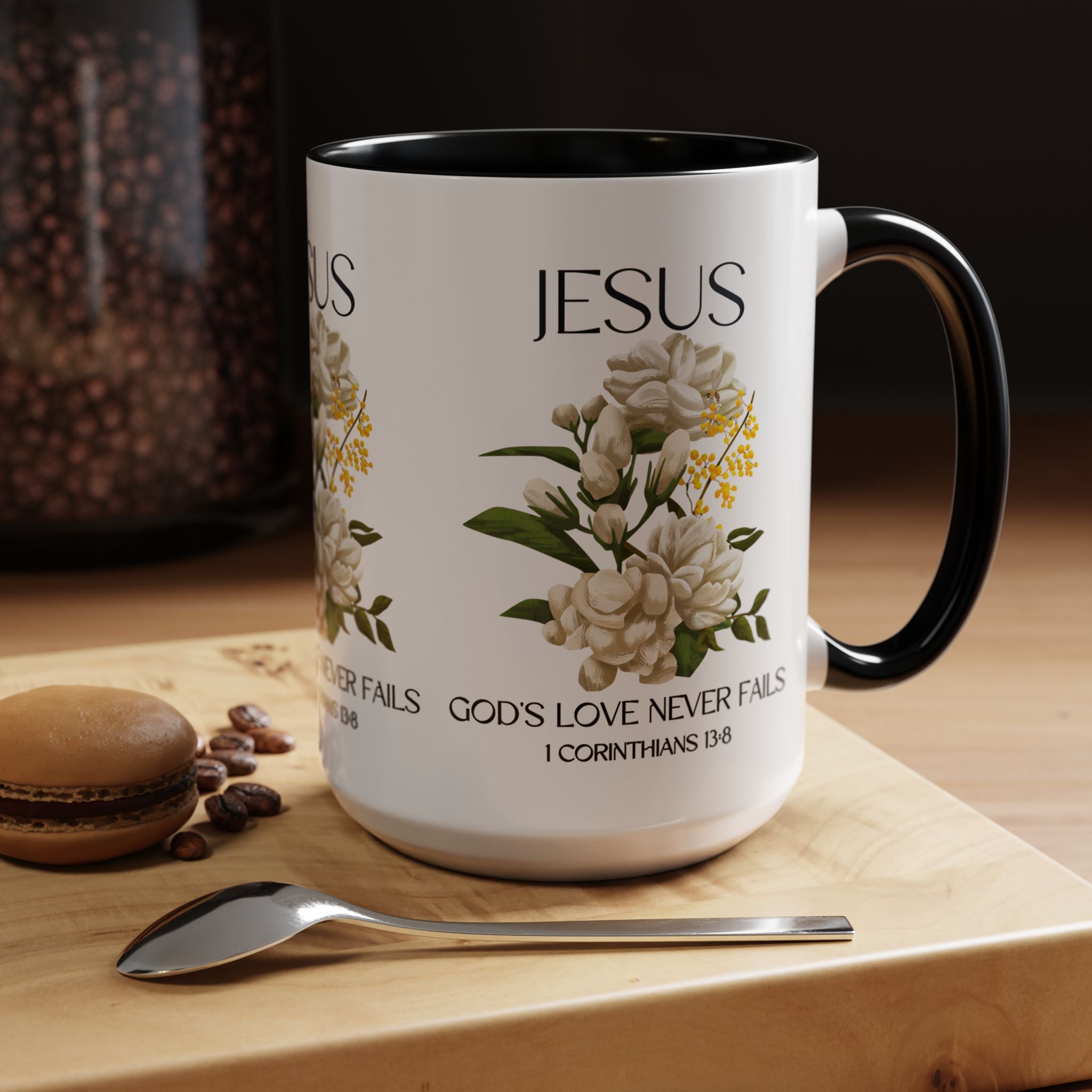 Inspirational Floral Coffee Mug 11/15 oz  - God's Love Design, Christian Gift, Home Decor, Mug for Faith, Coffee Lovers