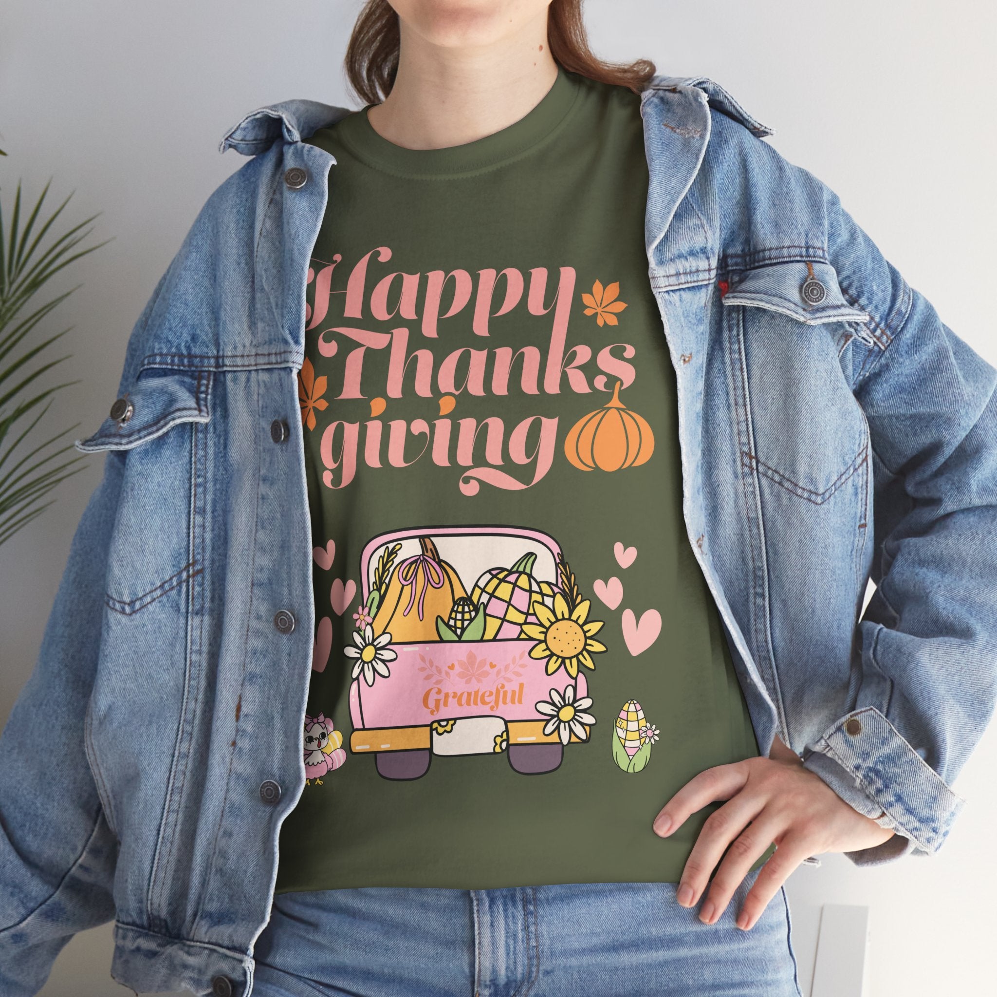 Happy Thanksgiving Unisex Tee | Cozy Autumn Shirt for Family Gatherings, Thanksgiving Celebration, Fall Fashion, Cute Gift Idea