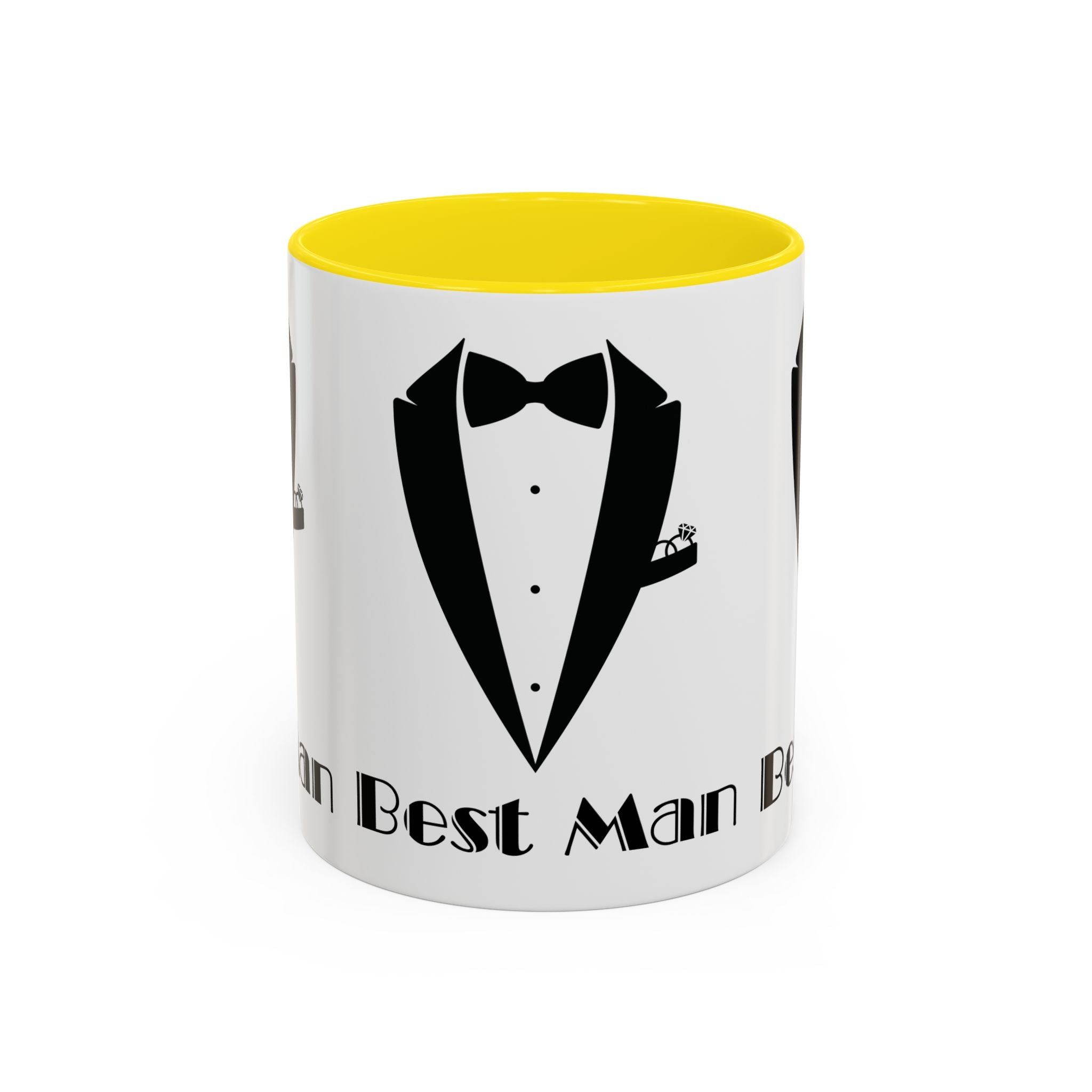 Best Man Accent Coffee Mug 11/15 oz, Groom’s Gift, Wedding Party Favor, Unique Best Man Gift, Black and White Coffee Cup