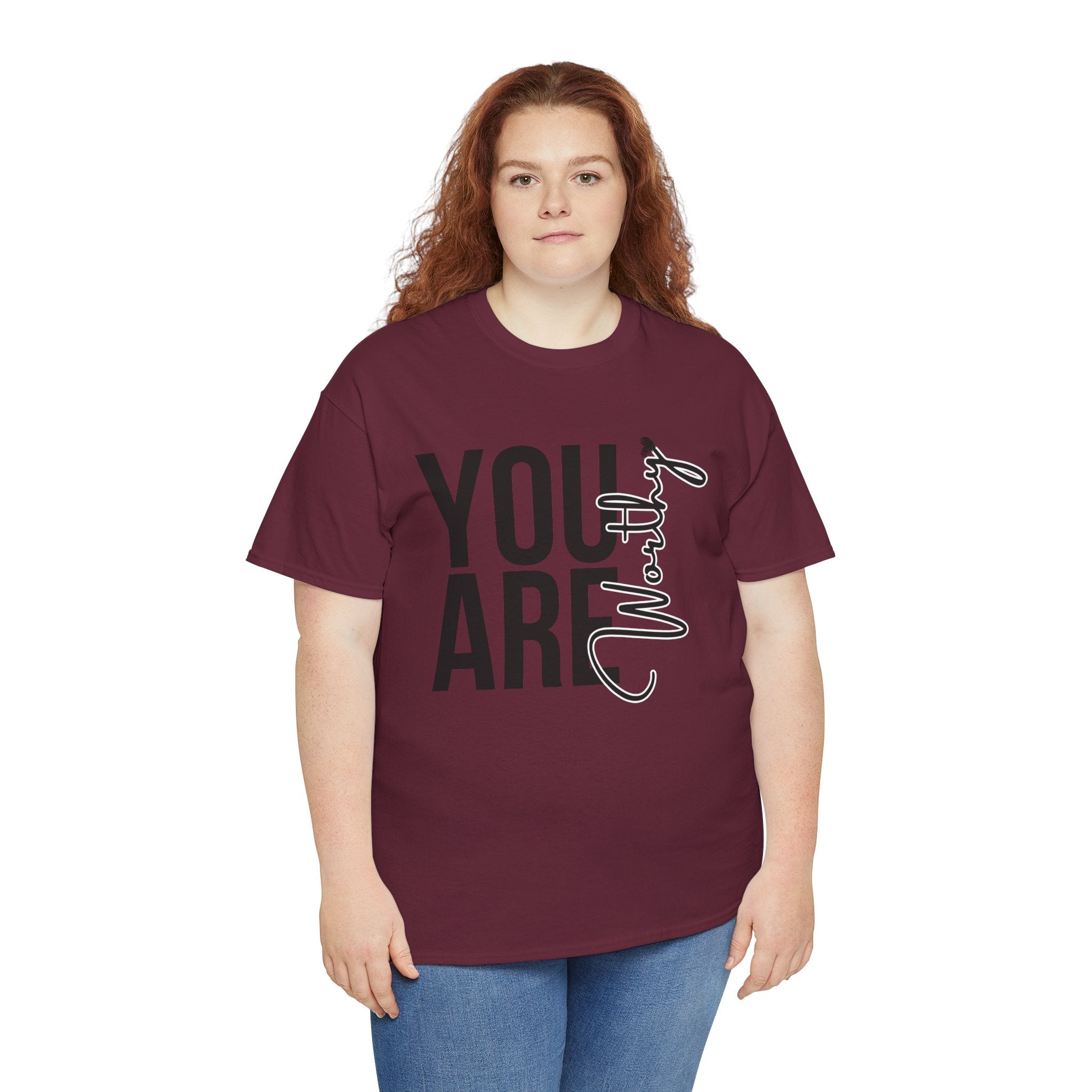 You Are Worthy Unisex Heavy Cotton Tee, Motivational Quote Shirt, Gift for Friends, Self-Love Tee, Uplifting Apparel, Positive [...]