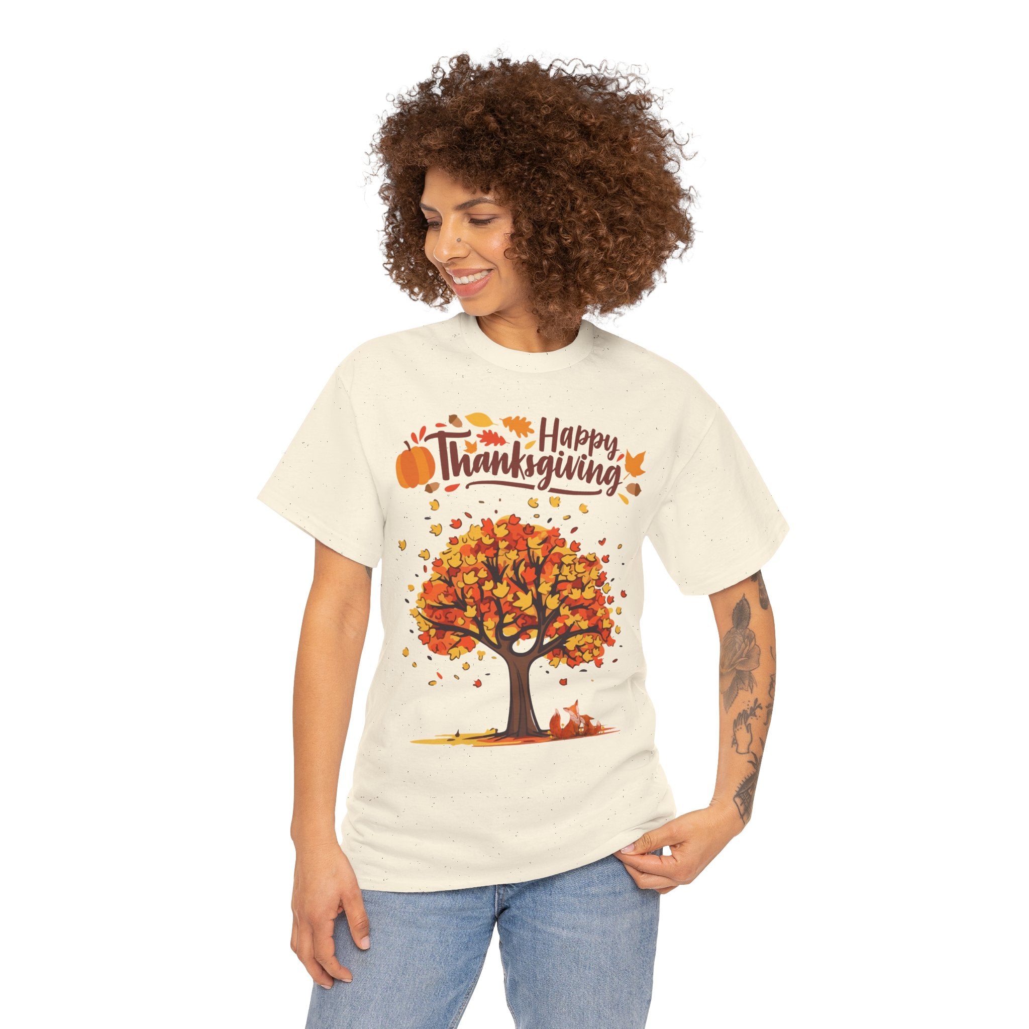 Thanksgiving Tree Tee, Autumn Shirt, Fall Apparel, Family Gathering Top, Seasonal Wear, Thanksgiving Gift