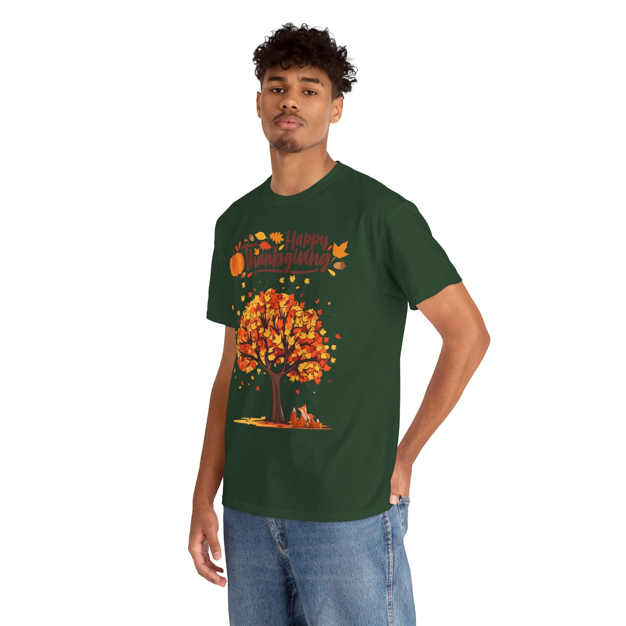 Thanksgiving Tree Tee, Autumn Shirt, Fall Apparel, Family Gathering Top, Seasonal Wear, Thanksgiving Gift