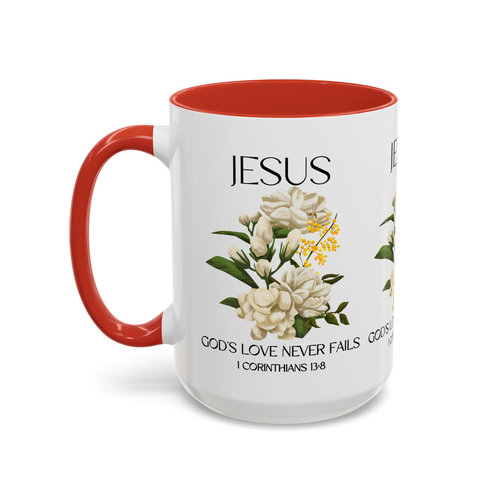 Inspirational Floral Coffee Mug 11/15 oz  - God's Love Design, Christian Gift, Home Decor, Mug for Faith, Coffee Lovers
