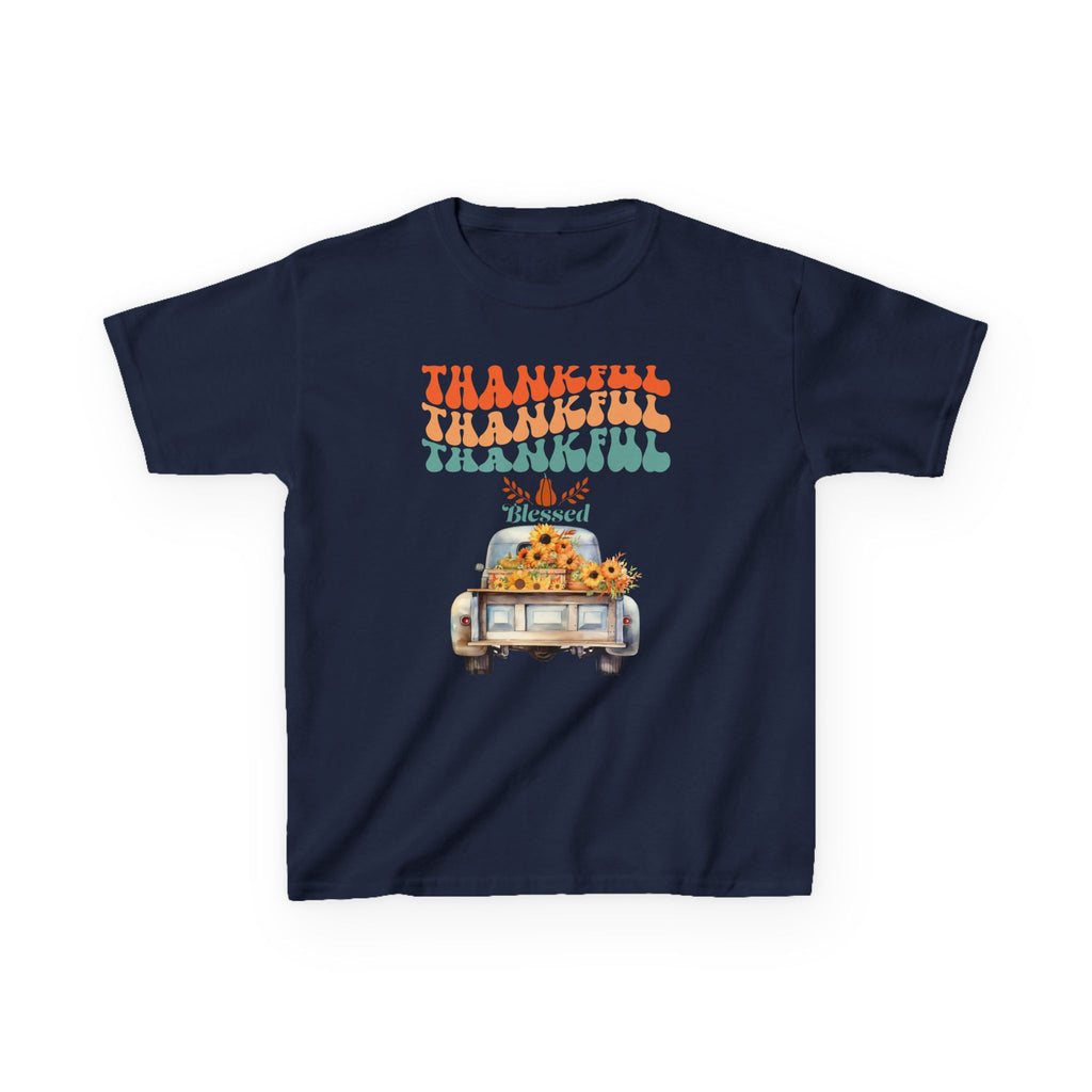 Thankful Kids Tee | Cute Autumn T-Shirt | Thanksgiving Gift | Kids Holiday Wear | Family Gathering Apparel