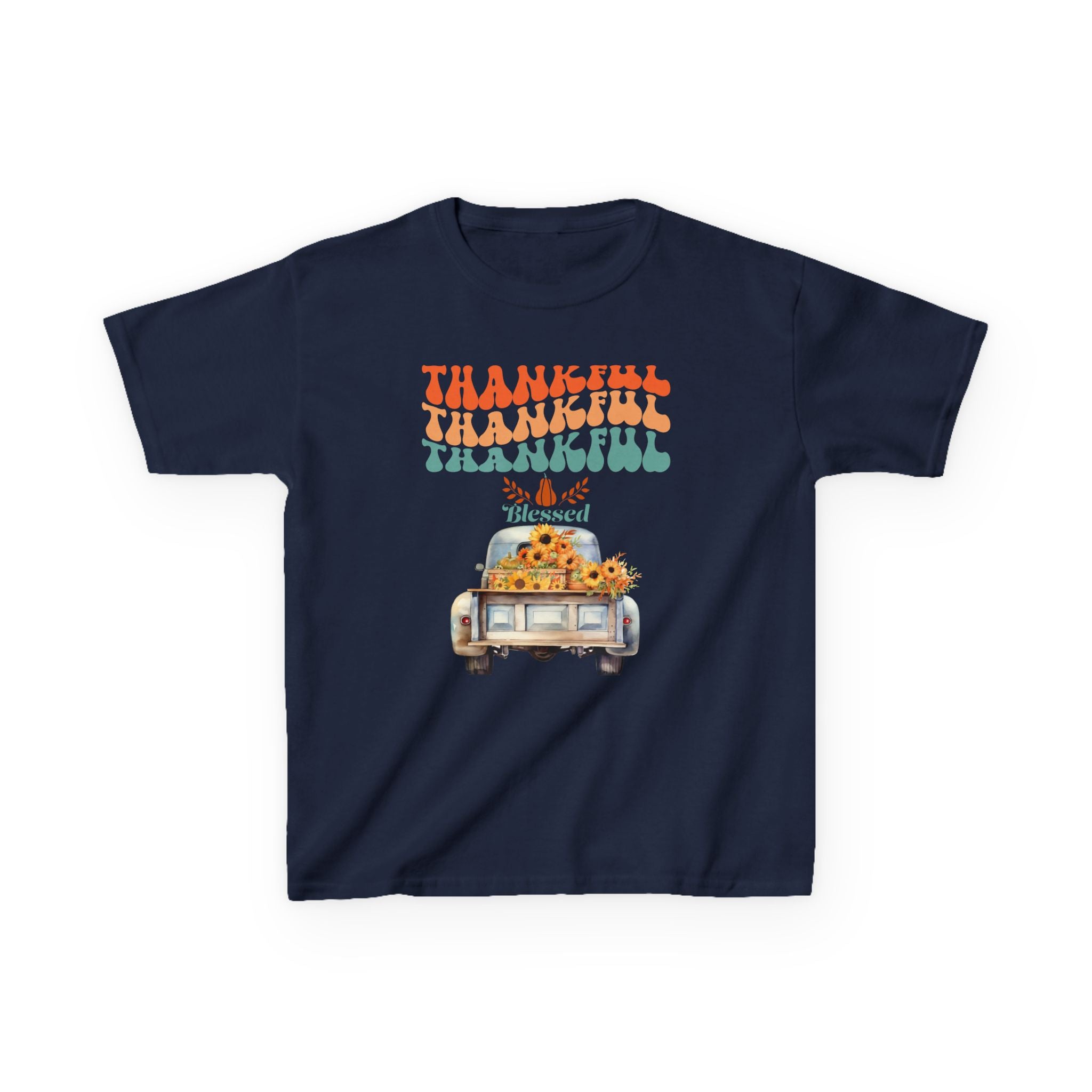 Thankful Kids Tee | Cute Autumn T-Shirt | Thanksgiving Gift | Kids Holiday Wear | Family Gathering Apparel