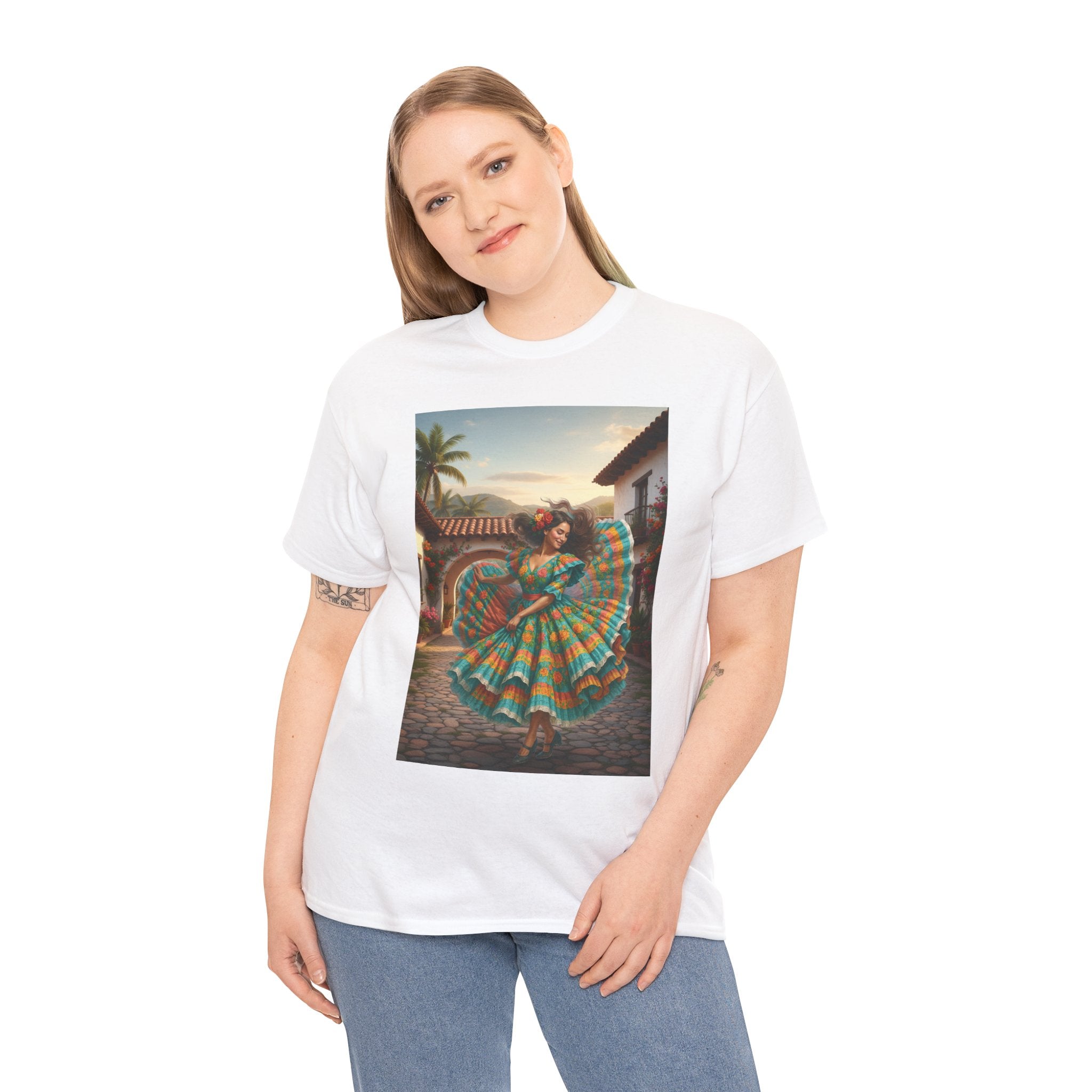Folklórico Dancer Vibrant Graphic Tee - Perfect for Festivals, Casual Outings, Gifts, Dance Lovers, Unisex Fashion